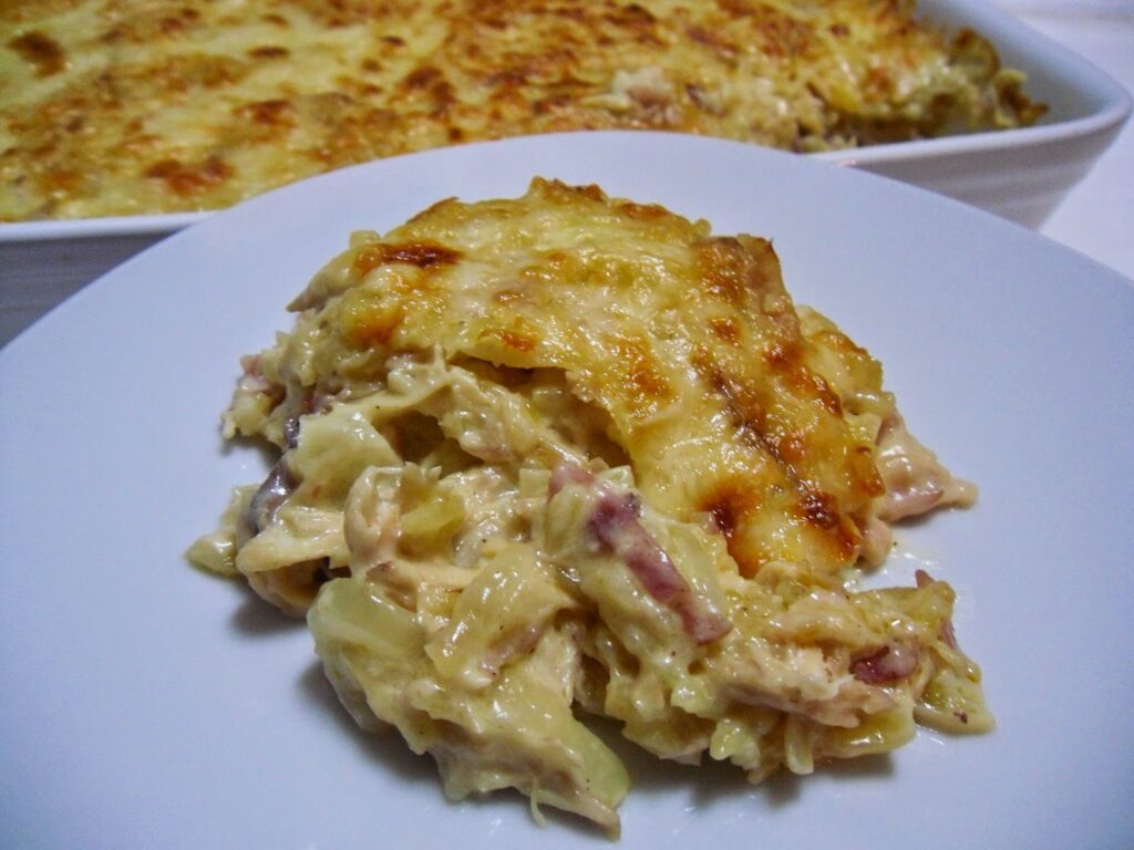 Bacalhau com natas com batata palha