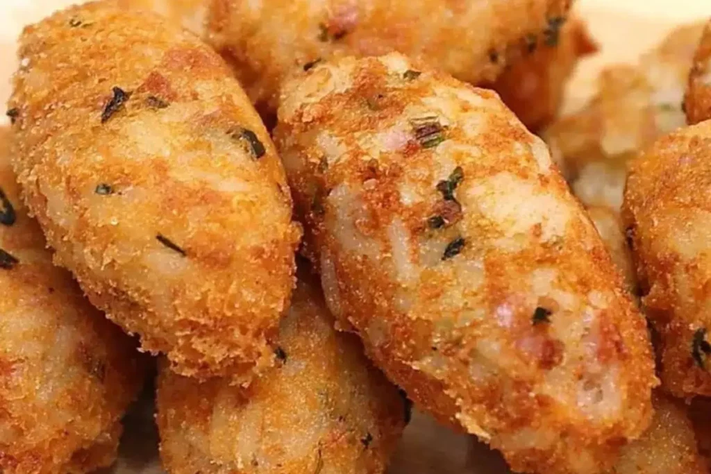 Bolinho de arroz com carne moída