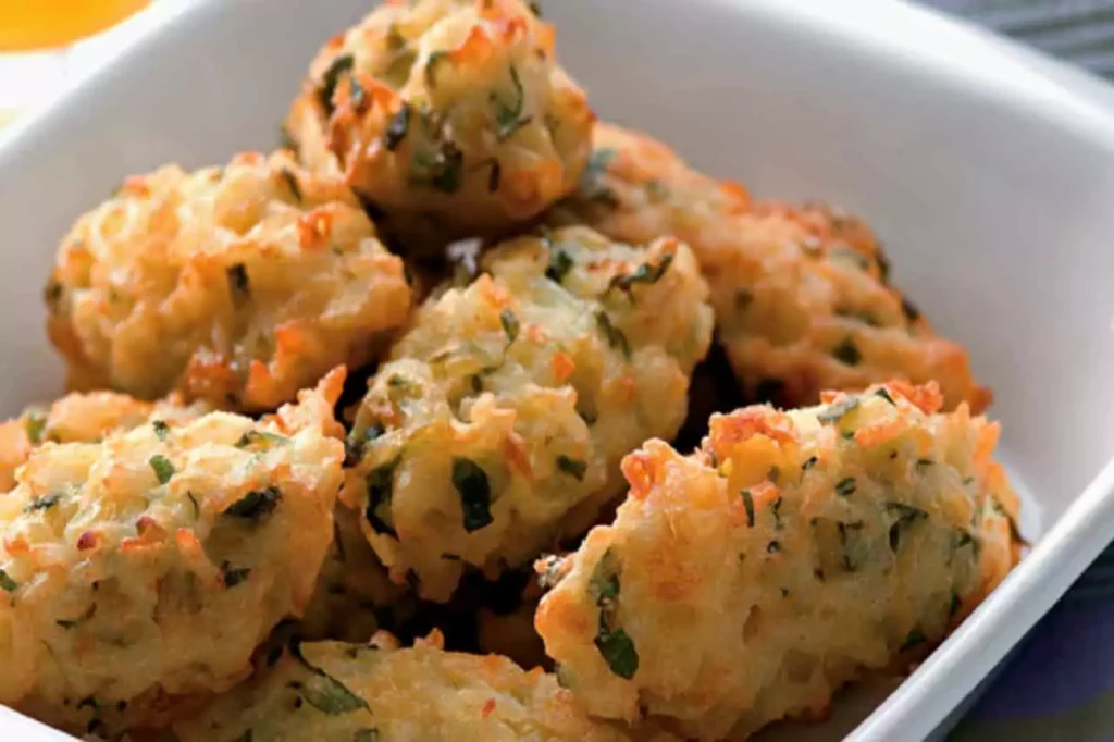 Bolinho de arroz com espinafre