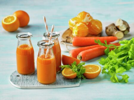 Suco de laranja com cenoura