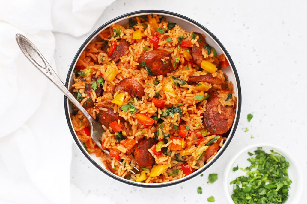 Arroz com linguiça