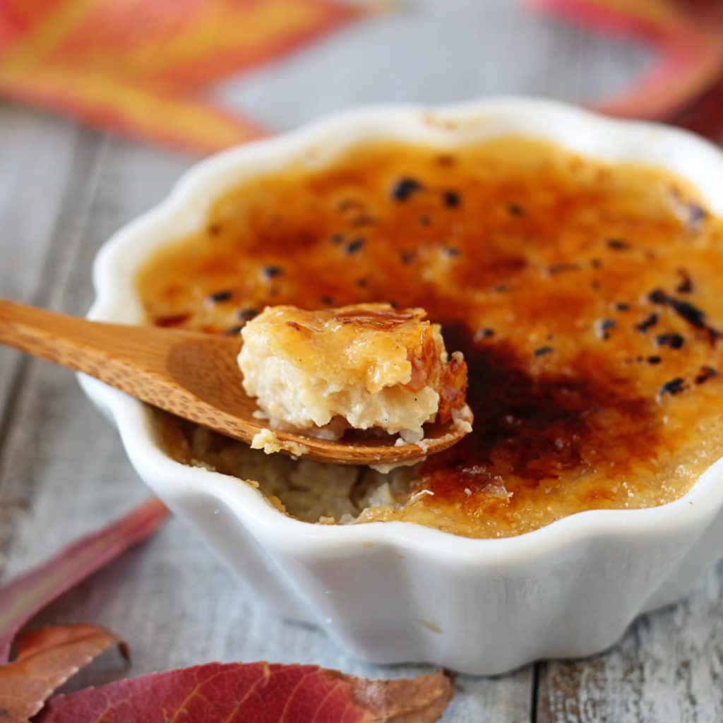 Arroz doce com açúcar queimado